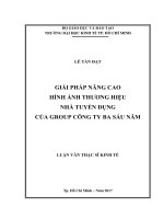 Giải pháp nâng cao hình ảnh thương hiệu nhà tuyển dụng của group công ty ba sáu năm 