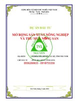 Thuyết minh dự án Mở rộng sản xuất nông nghiệp và thu mua nông sản tỉnh Trà Vinh  0918755356