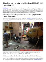 Báo giá dịch vụ hút hầm cầu tại Tphcm - LH 0909 609 125