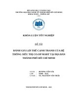 Luận văn Đánh giá lợi thế cạnh tranh của hệ thống siêu thị co opmart tại địa bàn thành phố hồ chí minh