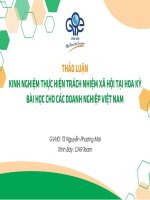 Thực hiện trách nhiệm xã hội của các doanh nghiệp Hòa Kỳ và bài học thực tế cho Việt Nam
