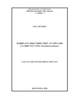 Nghiên cứu phát triển thức ăn viên cho cá chim vây vàng (Trachinotus falcatus) (Luận án tiến sĩ)