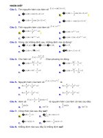 Tích phân nhận biết và thông hiểu
