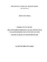 Nghiên cứu tỷ lệ mắc hội chứng bệnh parkinson, tai nạn thương tích và giải pháp phòng ngừa ở người cao tuổi tại một số quận của thành phố hà nội