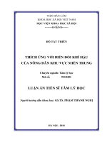 Thích ứng với biến đổi khí hậu của nông dân khu vực miền Trung (Luận án tiến sĩ)