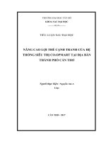 Nâng cao lợi thế cạnh tranh của hệ thống siêu thị co opmart tại địa bàn thành phố cần thơ giai đoạn 2017   2018