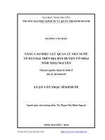 Nâng cao hiệu lực quản lý nhà nước về đất đai trên địa bàn huyện võ nhai tỉnh thái nguyên ( Luận ăn thạc sĩ)