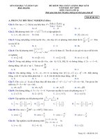 Đề thi học kỳ 2 Toán 10 năm học 2017 – 2018 sở GD và ĐT Bắc Giang