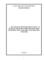 QUY HOẠCH THĂM DÒ, KHAI THÁC VÀ SỬ DỤNG THAN BÙN TRÊN ĐỊA BÀN TỈNH VĨNH PHÚC ĐẾN NĂM 2020, TẦM NHÌN ĐẾN NĂM 2030