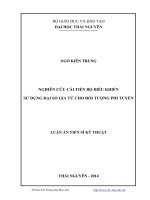 Nghiên cứu cải tiến bộ điều khiển sử dụng đại số gia tử cho đối tượng phi tuyến (Luận án tiến sĩ)