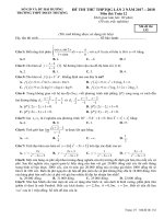 Đề thi thử THPTQG 2018 môn Toán trường THPT Đoàn Thượng – Hải Dương lần 2