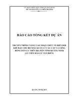 BÁO CÁO DỰ ÁN TRUYỀN THÔNG NÂNG CAO NHẬN THỨC VỀ BIẾN ĐỔI KHÍ HẬU CHO BỘ MÁY QUẢN LÝ CÁC CẤP VÀ CỘNG ĐỒNG DÂN CƯ TRÊN ĐỊA BÀN TỈNH QUẢNG NINH