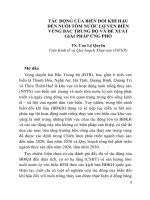 TÁC ĐỘNG CỦA BIẾN ĐỔI KHÍ HẬU ĐẾN NUÔI TÔM NƯỚC LỢ VEN BIỂN VÙNG BẮC TRUNG BỘ VÀ ĐỀ XUẤT GIẢI PHÁP ỨNG PHÓ - TS. Cao Lệ Quyên