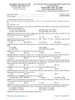 Đề thi thử môn Hóa trường THPT Hải Lăng – Quảng Trị lần 1 – 2018