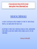 HỖ TRỢ VÀ THÚC ĐẨY CHUỖI GIÁ TRỊ GIA TĂNG - ĐỊNH HÌNH CHO CHIẾN LƯỢC PHÁT TRIỂN CÔNG NGHỆ CAO CỦA TP. HỒ CHÍ MINH