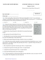 GIẢI CHI TIẾT Đề thi thử Lý THPT chuyên Biên Hòa – Hà Nam lần 1 – 2018