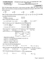 Đề thi thử môn Toán Sở GDĐT Vĩnh Phúc – lần 2 – 2018