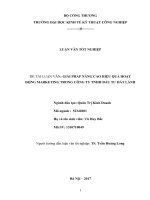 luận văn GIẢI PHÁP NÂNG CAO HIỆU QUẢ HOẠT ĐỘNG MARKETING TRONG CÔNG TY TNHH đầu tư đất LÀNH