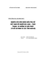 nghiên cứu hôn nhân giữa phụ nữ việt nam với người đài loan – thực trạng xu hướng và giải pháp (tp hồ chí minh và các tỉnh nam bộ)