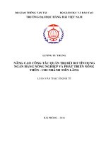 NÂNG CAO CÔNG TÁC QUẢN TRỊ RỦI RO TÍN DỤNG NGÂN HÀNG NÔNG NGHIỆP VÀ PHÁT TRIỂN NÔNG THÔN - CHI NHÁNH TIÊN LÃNG_2