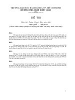 ĐỀ THI VÀ ĐÁP ÁN MÔN BƠM QUẠT MÁY NÉN KHÍ 