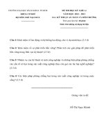 ĐỀ THI MÔN KỸ THUẬT VÀ AN TOÀN MÔI TRƯỜNG