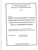 nghiên cứu quy trình phòng và trị một số bệnh trên bò sữa để góp phần tăng nguồi sữa sạch cho nhà máy sữa tại khu vực thành phố hồ chí minh 
