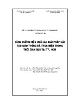 tăng cường hiệu quả các giải pháp cải tạo giao thông đã thực hiện trong thời gian qua tại tp hcm 