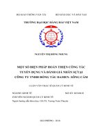 MỘT SỐ BIỆN PHÁP HOÀN THIỆN CÔNG TÁC TUYỂN DỤNG VÀ ĐÁNH GIÁ NHÂN SỰTẠI CÔNG TY TNHH ĐÓNG TÀU DAMEN- SÔNG CẤM_2