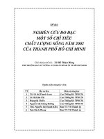 nghiên cứu đo đạc một số chỉ tiêu chất lượng sống năm 2002 của thành phố hồ chí minh 