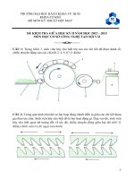 ĐỀ THI VÀ ĐÁP ÁN MÔN CƠ SỞ CÔNG NGHIỆP TẠO SỢI VẢI