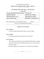 ĐỀ THI ĐIỆN KỸ THUẬT CÔNG TRÌNH 