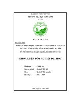 Đánh giá thực trạng và đề xuất các giải pháp nâng cao hiệu quả sử dụng đất nông nghiệp trên địa bàn xã Phúc Lương, huyện Đại Từ, tỉnh Thái Nguyên (Khóa luận tốt nghiệp)