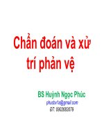 Chẩn đoán và xử trí phản vệ - BS Huỳnh Ngọc Phúc
