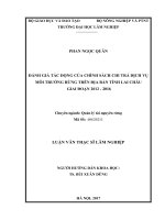 Đánh giá tác động của chính sách chi trả dịch vụ môi trường rừng trên địa bàn tỉnh Lai Châu giai đoạn 2012  2016 (Luận văn thạc sĩ)