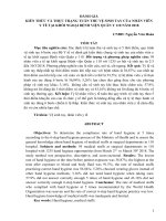 ĐÁNH GIÁ KIẾN THỨC VÀ THỰC TRẠNG TUÂN THỦ VỆ SINH TAY CỦA NHÂN VIÊN Y TẾ TẠI KHỐI NGOẠI BỆNH VIỆN QUÂN Y 110
