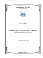 Đánh giá trách nhiệm xã hội của tập đoàn viễn thông quân đội viettel 