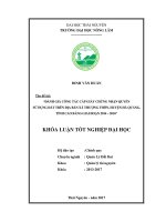 Đánh giá công tác cấp giấy chứng nhận quyền sử dụng đất trên địa bàn xã Thượng Thôn, huyện Hà Quảng, tỉnh Cao Bằng giai đoạn 2014  2016 (Khóa luận tốt nghiệp)