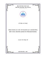Phân tích các yếu tố nguồn lực ảnh hưởng đến tăng trưởng kinh tế tỉnh khánh hòa 