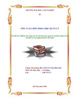 TIỂU LUẬN MÔN KHOA HỌC QUẢN LÝ