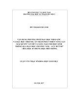 Vận dụng phương pháp dạy học theo góc và dạy học theo dự án nhằm phát triển năng lực giải quyết vấn đề và sáng tạo cho học sinh thông qua dạy học