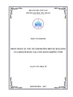 Phân tích các yếu tố ảnh hưởng đến sự hài lòng của khách hàng tại cảng hàng không vinh 