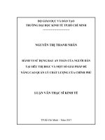 Hành vi sử dụng rau an toàn của người dân tại siêu thị bigc và một số giải pháp để nâng cao quản lý chất lượng của chính phủ 