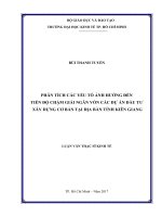 Phân tích các yếu tố ảnh hưởng đến tiến độ chậm giải ngân vốn các dự án đầu tư xây dựng cơ bản tại địa bàn tỉnh kiên giang 