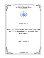 Nâng cao chất lượng đội ngũ cán bộ, công chức tại ủy ban nhân dân huyện thanh chương, tỉnh nghệ an 