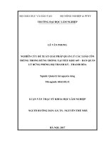 Nghiên cứu đề xuất giải pháp quản lý các loài côn trùng trong rừng trồng tại tiểu khu 647  Ban quản lý rừng phòng hộ Thanh Kỳ  Thanh Hóa (Luận văn thạc sĩ)