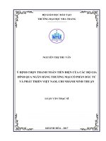 Ý định chọn thanh toán tiền điện của các hộ gia đình qua ngân hàng thương mại cổ phần đầu tư và phát triển việt nam, chi nhánh ninh thuận 