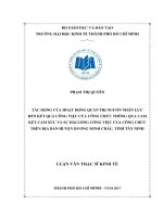 Tác động của hoạt động quản trị nguồn nhân lực đến kết quả công việc của công chức thông qua cam kết cảm xúc và sự hài lòng công việc của công chức trên địa bàn huyện dương minh châu, tỉnh tây ninh 