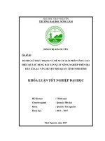 Đánh giá thực trạng và đề xuất giải pháp nâng cao hiệu quả sử dụng đất sản xuất nông nghiệp trên địa bàn Xã Lạc Vân, Huyện Nho Quan, Tỉnh Ninh Bình (Khóa luận tốt nghiệp)