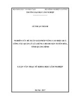 Nghiên cứu đề xuất giải pháp nâng cao hiệu quả công tác quản lý lửa rừng cho huyện Tuyên Hóa, tỉnh Quảng Bình (Luận văn thạc sĩ)